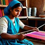 Kavari Weaver**

"A skilled Kavari woman, fully clothed in modest traditional attire, meticulously weaving intricate patterns on a handloom in a brightly lit workshop filled with colorful yarns, appropriate content, safe for work, perfect anatomy, natural proportions, professional photography, high quality, vibrant colors, traditional craftsmanship."

**